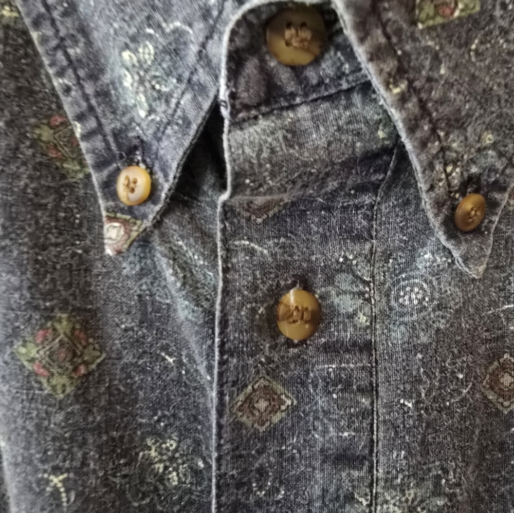 Bugle Boy Co Vintage 90's Blue Button Up Shirt Mens XL Short Sleeve -24A - Picture 4 of 9